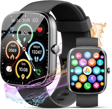 Smart Watch for Men Women (Answer/Make Call), 2025 New 1.91" HD SmartWatch, Fitness Watch with 120+ Sport Modes, IP68 Waterproof, Pedometer, Heart Rate/Sleep Monitor, Activity Tracker for Android iOS
