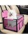 Dog Car Seat Puppy Portable Pet Booster Car Seat with Clip-On Safety Leash and PVC Support Pipe, Anti-Collapse,Perfect for Small Pets (Pink With PVC Pipe)
