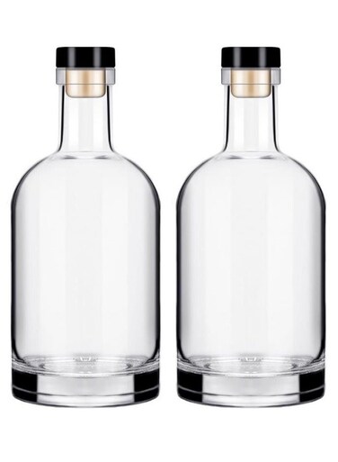 2Pcs 16oz Heavy Base Glass Bottles Milk, Juice,Yogurt, Smoothies, Honey, Tomato Sauce, Jam, Syrup