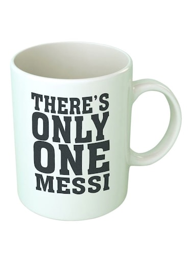 There's Only One Messi Printed Coffee Mug White/Black
