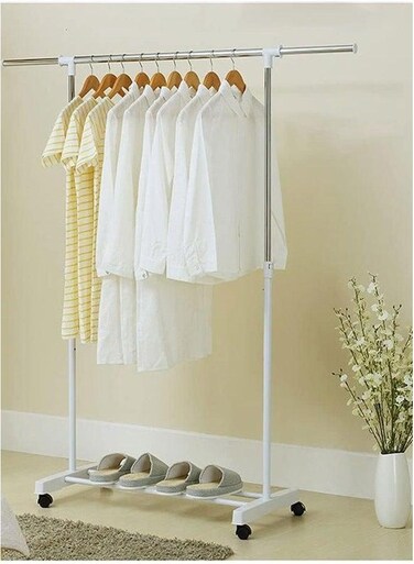 Clothes Organizer And Coated Metal Rack White