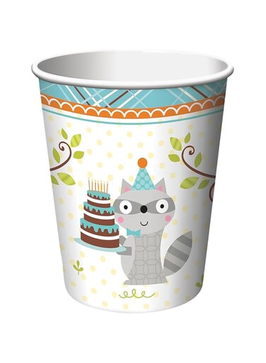 Creative Converting Happi Woodland Boy Hot/Cold Cup 8 Pieces, 9 Oz Capacity