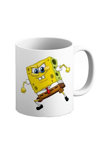 Sponge Bob Printed Ceramic Coffee Mug White/Yellow
