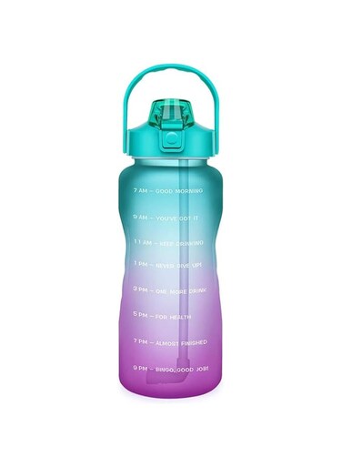 KASTWAVE Water Bottle, Sport Half Gallon Water Bottle with Straw &amp; Time Marker, 64 Oz Large Motivational Water Bottle, 2200ml BPA Free Water Bottle for Travel, Gym, Workout, Cycling Daily Drinking