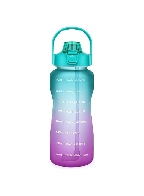 KASTWAVE Water Bottle, Sport Half Gallon Water Bottle with Straw &amp; Time Marker, 64 Oz Large Motivational Water Bottle, 2200ml BPA Free Water Bottle for Travel, Gym, Workout, Cycling Daily Drinking