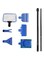 SKEIDO 5 in 1 Aquarium Cleaning Tools Fish Net Gravel Rake Algae Scraper Fork Sponge Brush Aquarium Accessories Aquarium Tank Clean Set
