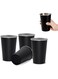 4 Pack Stainless Steel Pint Cups &acirc;&euro;&ldquo; 500ml / 16oz Stackable Reusable Cups &acirc;&euro;&ldquo; Durable Black Metal Tumblers for Parties, Outdoor Activities, Hiking, Camping &acirc;&euro;&ldquo; Dishwasher Safe
