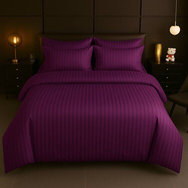 طقم غطاء لحاف مكون من 4 قطع - مقاس فردي، يتضمن غطاء لحاف واحد (150 × 200 سم)، وملاءة سرير واحدة (120 × 200 + 20 سم) و2 كيس وسادة (53 × 75 سم)