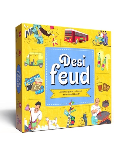 DESI BOARD GAMES Feud   Ultimate Survey show   Fun for Friends &amp; Family   Great for House Party, Gifting &amp; Road Trips   Easy to Play