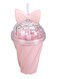 Straw Cold Drink Cup With Bow Pink/Clear