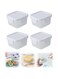 Azonee 4Pcs Mini Fresh-Keeping Boxes Lidded Crisper Food Holder Fridge Food Container Food Grade Thickened Sealed Baby Food Box, Fruit Vegetables Storage Containers 4x5cm (White)