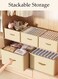 3pcs Wardrobe Clothes Organizer Foldable Closet Storage for Jeans Washable Boxes with Carrying Handles Cube Bin Home Bedroom Office