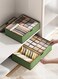 Underwear Storage Box,17 Cells And 13 Cells Fabric Divider Drawer Organizer With Cover,2-Piece Foldable Closet Storage Boxes For Socks, Bras,Ties,Towels,Scarves,Green