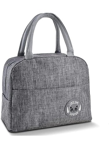 Premium Lunch Box for Kids &amp; Adults Insulated, Leakproof Thermal Lunch Bag for School, Office, Travel &amp; Picnic Bag, Food Storage Container with Easy-Carry Handle &amp; Spacious Compartment (Grey)