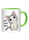 Styles Chili Sweet Home Cat Mug White/Grey/Green 10centimeter