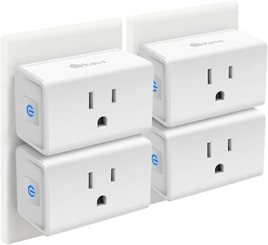 Kasa Smart Plug Mini 15A, Smart Home Wi-Fi Outlet Works with Alexa, Google Home &amp; IFTTT, No Hub Required, UL Certified, 2.4G WiFi Only, 4-Pack(EP10P4) , White