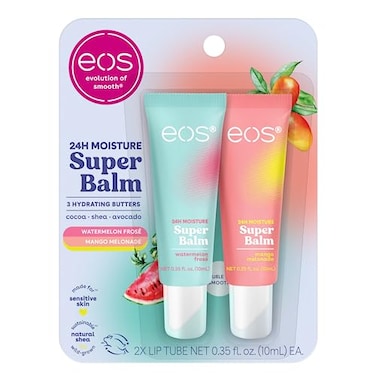Eos 24H Moisture Super Balm- Watermelon Fros&eacute; &amp; Mango Melonade, Lip Mask, Day Or Night Lip Treatment, Made For Sensitive Skin, 0.35 Fl Oz, 2-Pack