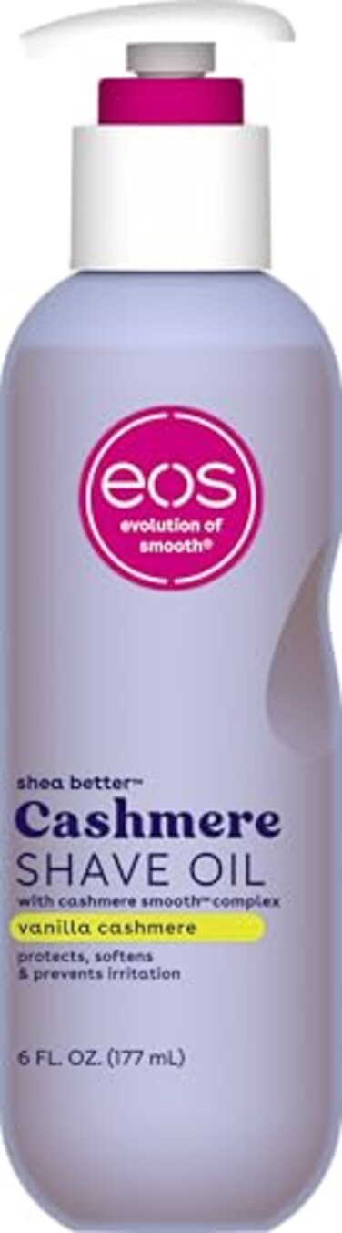 Eos Cashmere Skin Collection Shave Oil- Vanilla Cashmere Scented, Entire Bikini Area-Approved, 6 Fl Oz
