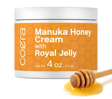 Manuka Honey Cream, with Royal Jelly, 4oz, Hydrating Moisturizer for Face &amp; Skin, Free of Parabens, SLS, &amp; Fragrances, Packaging May Vary