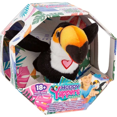 Happy Yappers Toucan Interactive Plush Bird Toy (Black)