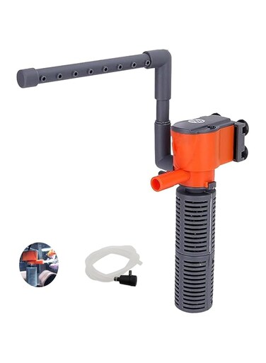 X spring Small Aquarium Filter, Fish Tank Filter, 5W Three-in-One Filter Pump, Silent Internal Aquarium Filter for Clean Water, Filter Oxygen Supply Quiet Air Pump Filter for All Small Fish Tank