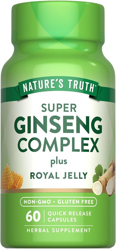 Nature's Truth Super Ginseng Complex Plus Royal Jelly 800mg Quick Release Capsules, 60 Capsules