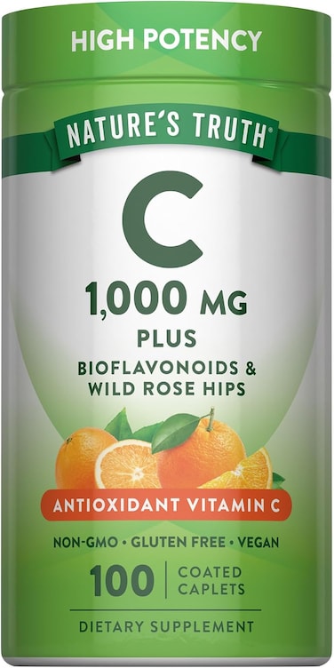 Nature's Truth Vitamin C with Bioflavonoids &amp; Rose Hips, Tablets, 1,000 mg, 100 Count