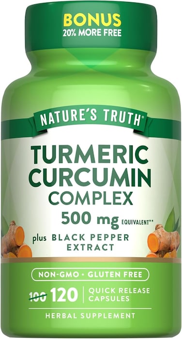 Nature's Truth Turmeric Curcumin Complex 500mg Plus Black Pepper Extract, 120 Count