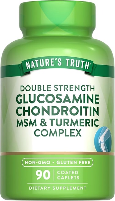 Nature's Truth Ds Glucosamine Chondroitin MSM Complex 90 Tablets, With Turmeric, Double Strength, Non-Gmo &amp; Gluten Free Supplement
