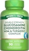 Nature's Truth Ds Glucosamine Chondroitin MSM Complex 90 Tablets, With Turmeric, Double Strength, Non-Gmo &amp; Gluten Free Supplement