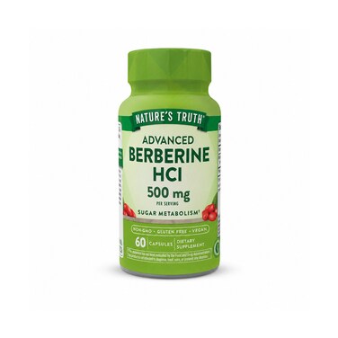 Nature&rsquo;s Truth Advanced Berberine HCl 500mg Sugar Metabolism Support 60 Capsules