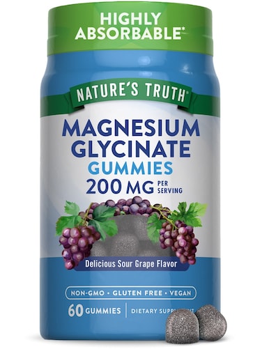 NATURE`S TRUTH MAGNESIUM GLYCINATE GUMMIES 200MG 60GUMMIES