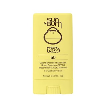 Sun Bum Kids SPF 50 Clear Face Stick Sunscreen, Broad Spectrum Sunblock With Vitamin E, Wet Or Dry Skin Application, Hawaii 104 Act Compliant (Octinoxate &amp; Oxybenzone Free), Travel Friendly 0.53 Oz