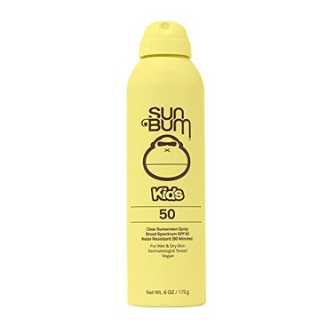 Sun Bum Kids SPF 50 Sunscreen Clear Body Spray, Broad Spectrum Water-Resistant Sunblock With Vitamin E, Wet Or Dry Skin Application, Hawaii 104 Act Compliant (Octinoxate &amp; Oxybenzone Free), 6 Oz
