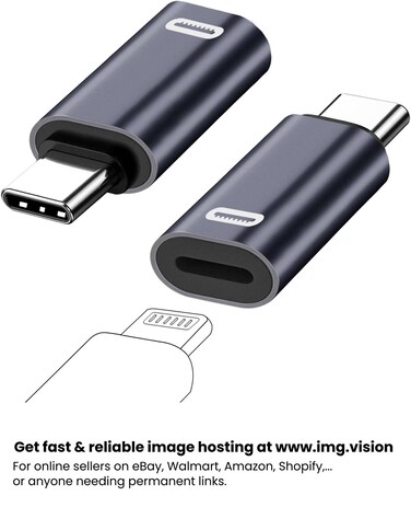 2 Pack USB-C Male to Lighting Female Adapter, USB Type C to Lighting Connector for iPhone 15/15 Plus/15 Pro/15 Pro Max,iPad Air, Not for Audio/OTG (Dark Grey)