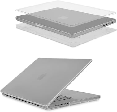 Case-Mate Case Compatible With Macbook Pro 16 Inch, Snap On Hard Shell With Clear Silicone Keyboard Cover, Laptop Case With 360&deg; Protection, Accessories For Apple Macbook Pro 2021 A2485, Clear