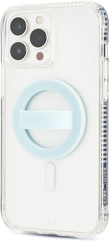Case-Mate Magnetic Phone Grip [Loop Grip], Removable Magnetic Phone Ring Holder For Hand, Soft Ultra Thin Collapsible MagSafe Phone Holder For iPhone 14 Pro Max / 13 Pro Max / 12 Pro Max, Blue