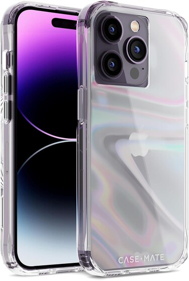جراب Case-Mate Soap Bubble لهاتف iPhone 14 Pro (متقزح اللون)