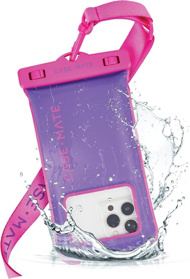 Case-Mate, IP68 Waterproof Phone Pouch, Touchscreen Compatible, Floating Waterproof Phone Case With Crossbody Lanyard For iPhone 14 Pro Max/ 13 Pro Max/ 12 Pro Max/ 11/ S23 Ultra, Purple Par