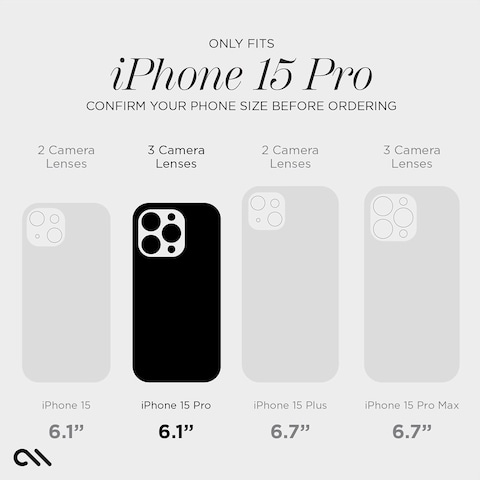 Case-Mate Silicone Case With MagSafe Compatible For iPhone 15 Pro 2023 6.1&quot;, 12-Ft Drop Protection With Anti-Scratch Coating, Wireless Charging- Black
