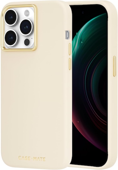 Case-Mate Silicone Case With MagSafe Compatible For iPhone 15 Pro 2023 6.1", 12-Ft Drop Protection With Anti-Scratch Coating, Soft Texture, Wireless Charging- Beige