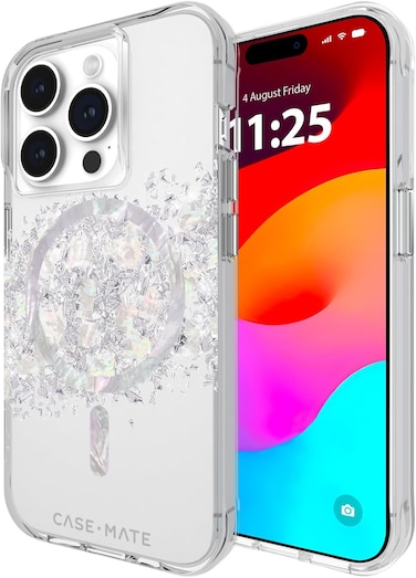 Case-Mate Karat Case With MagSafe Compatible For iPhone 15 Pro 2023 6.1", 12-Ft Drop Protection With Anti-Scratch Coating, Antimicrobial Layer, Wireless Charging, Pearl