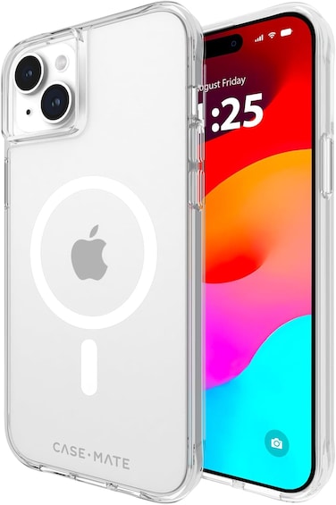 Case-Mate Tough Case With MagSafe Compatible For iPhone 15 Plus 2023 6.7", 12-Ft Drop Protection With Anti-Scratch Coating, Wireless Charging- Clear