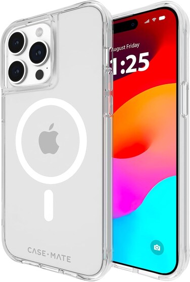 Case-Mate Tough Case With MagSafe Compatible For iPhone 15 Pro Max 2023 6.7", 12-Ft Drop Protection With Anti-Scratch Coating, Wireless Charging- Clear