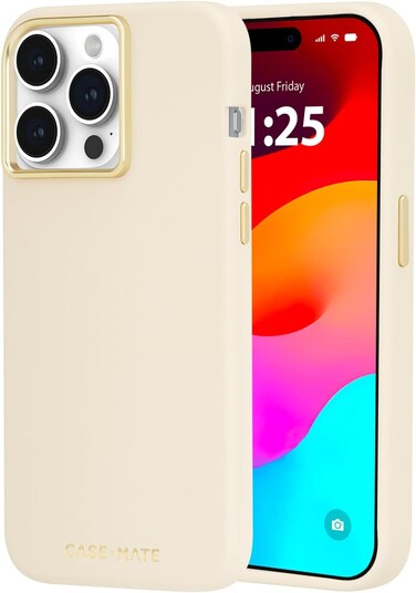 Case-Mate Silicone Case With MagSafe Compatible For iPhone 15 Pro Max 2023 6.7", 12-Ft Drop Protection With Anti-Scratch Coating, Antimicrobial Layer- Beige