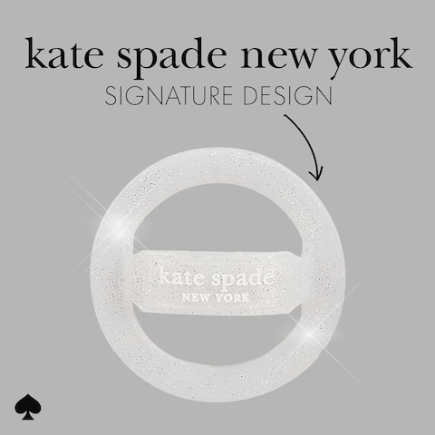 Kate Spade New York Magnetic Phone Loop Grip, Removable And Collapsible, That Sparkle Silver