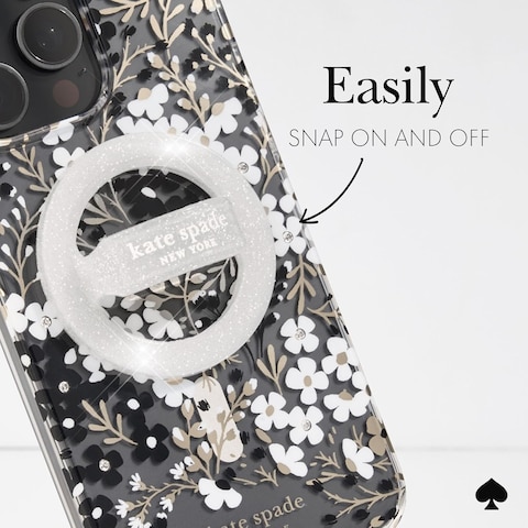 Kate Spade New York Magnetic Phone Loop Grip, Removable And Collapsible, That Sparkle Silver