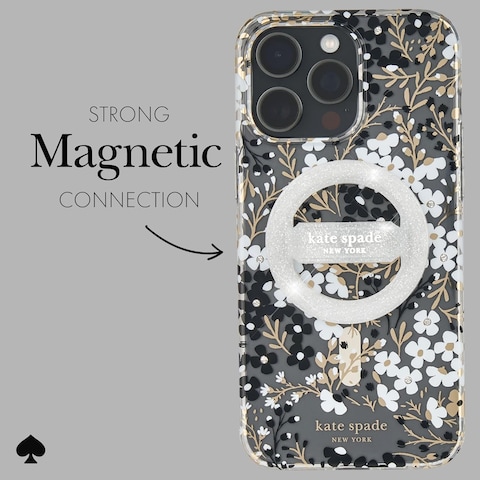 Kate Spade New York Magnetic Phone Loop Grip, Removable And Collapsible, That Sparkle Silver