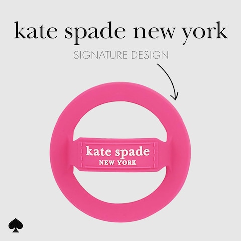 Kate Spade New York Magnetic Phone Loop Grip, Removable And Collapsible, Pom Pom Pink
