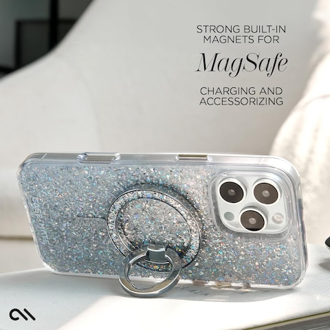 Case-Mate Twinkle Case With MagSafe For Apple iPhone 16 Pro Max 6.9&quot; 2024, 12-Ft Drop Protection With Anti-Scratch Anti Yellowing Coating, Raised Edges, Fashion Case, Wireless Charging, Silver